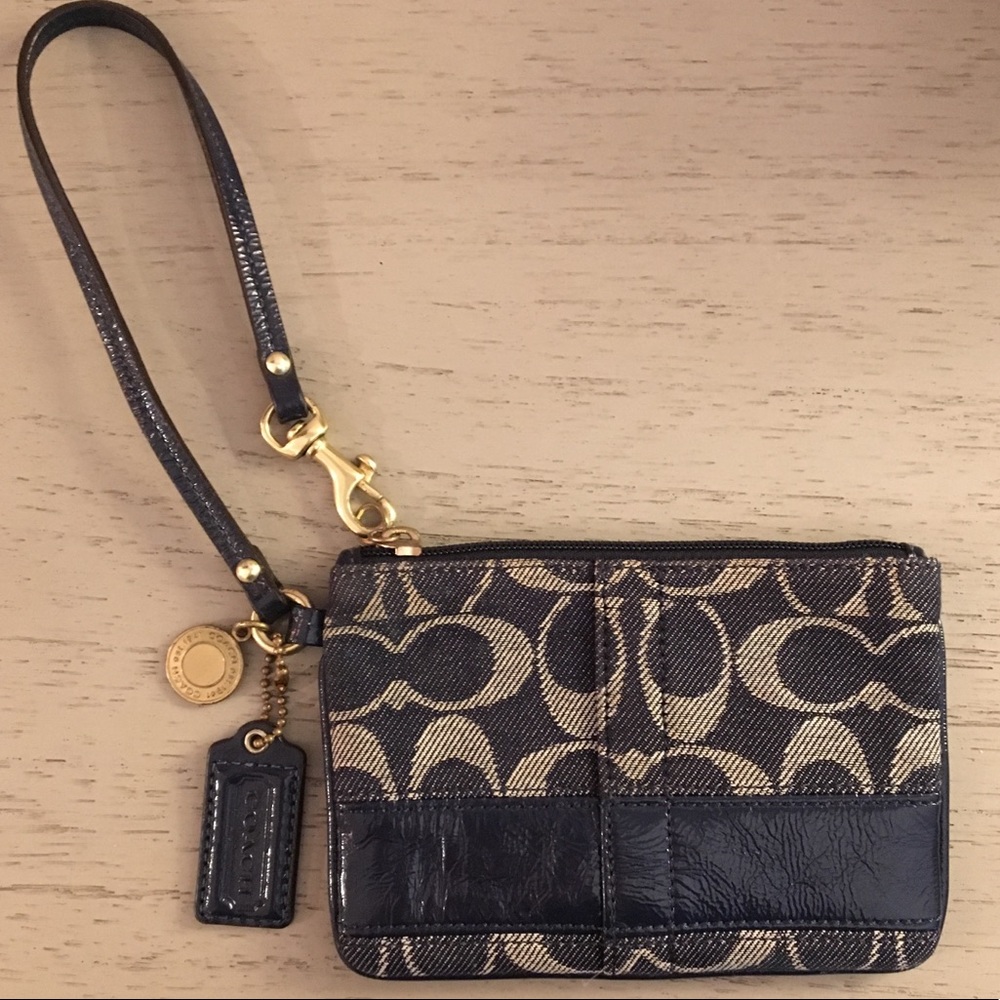 Coach Signature Denim Wristlet